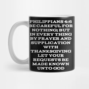 Philippians 4:6 King James Version Bible Verse Typography Mug